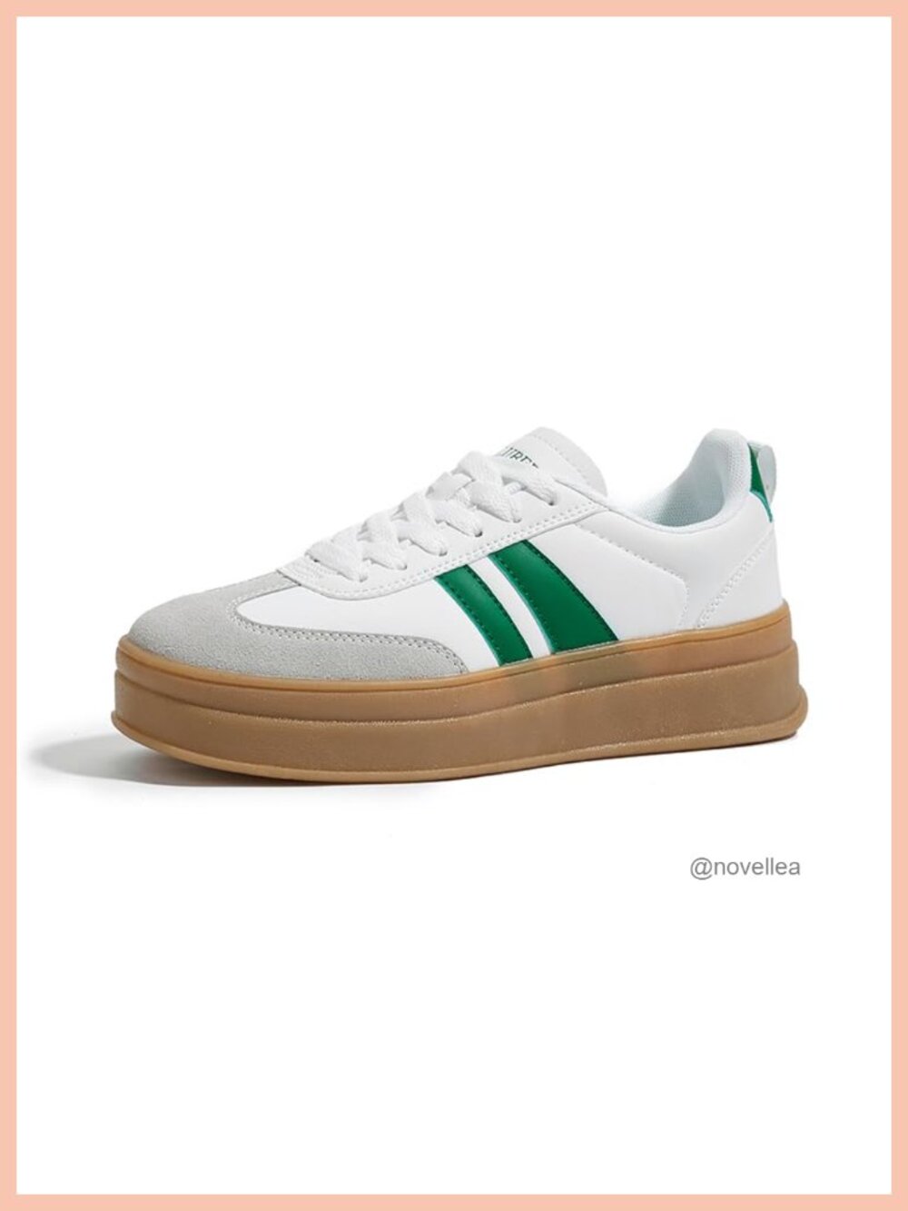 Chunky Platform Sneakers Leather Suede Gum Sole Lace-Up Casual Walking Shoes